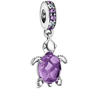 SURALIN 1PCS Charm Braccialetto con Ciondolo con Perline di Tartaruga, Compatibile e Europei Bracciale Collane da Donna, Regalo per la Festa Della Mamma - Viola