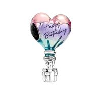 SURALIN 1PCS Charm Ciondolo Buon compleanno, Ciondolo con mongolfiera, Regali per le Vacanze di Compleanno per Donne, Compatibile e Europei Bracciale Collane da Donna