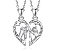 SURALIN 2PCS Collana Amicizia Set Collana Bff Collane per Bff Collane per Migliori Amiche Collana Bambina Regalo Amicizia(Tirare il gancio)