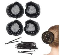 SURALIN 4 Pezzi Retina per Capelli von Gemme, 24 Fermagli per Capelli, Fiocco Elastico, Fiocco da Balletto Carino, Cristalli per Ragazze, Retina con Strass