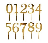 SURALIN Cake Topper 10 Pezzi, Inserti per Torta con Numeri da 0 a 9, Decorazioni per Feste di Battesimo per Ragazze e Ragazzi, Feste Decorazioni Compleanno