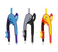 SURALIN Set di 3 Compasso Ergonomiche per l'apprendimento di Matematica e Geometria,Compasso Balaustrone Bussole con portapenne, Compas soscuola Elementares