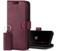 SURAZO Custodia a portafoglio in pelle per Samsung Galaxy S24 FE - pieghevole in vera pelle [magnete, scomparto per carte di credito, protezione RFID, funzione leggio]