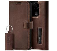 SURAZO Custodia a portafoglio per Redmi Note 13 Pro Plus 5G, in vera pelle, con chiusura magnetica, scomparto per carte di credito, protezione RFID, funzione leggio, in pelle (marrone)