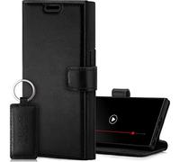 SURAZO Custodia in pelle per Samsung Galaxy S23 Ultra - Custodia pieghevole in vera pelle [magnete, scomparto per carte di credito, protezione RFID, funzione leggio]