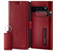 SURAZO Custodia slim magnetica per Google Pixel 9 Pro XL, in pelle, pieghevole, in vera pelle, scomparto per carte di credito, protezione RFID, protezione per fotocamera, a portafoglio, in pelle