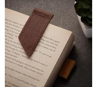 SURAZO Segnalibro in pelle fatto a mano, in vera pelle di alta qualità, design compatto, moganany, idea regalo per gli amanti dei libri, stile minimalista per uomini e donne