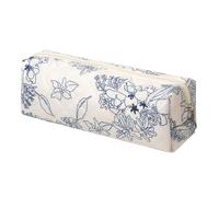 SURBEAV Astuccio portapenne per ufficio, università, scuola, organizer per cosmetici, estetico, grazioso astuccio per ragazze, ragazzi e bambini (fiore blu navy)