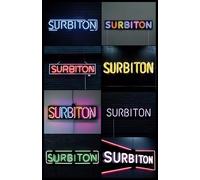 Surbiton neon signs notebook (paperback) | 5.5x8.5 lined 100 pages | London lover Surbiton Londoner notebook love London travel | get **it done notebook