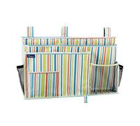 Surblue Comodino Caddy Hanging Bed Organizer Storage Bag Pouch 8 tascheStriscia Verde