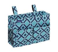 Surblue Comodino Caddy Hanging Organizer Letto 4 Tasche e 2 Ganci Piccolo-Blueplaid