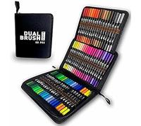 Surcotto Brush Pen Lettering 60 Colori Pennarelli Punta Fine 0,4 mm e 1-2mm Punta Brush, Penne da Colorare ad Acquerello per Adulti Bambino Bullet Journal, Lettering, Calligrafia, Colorare e Disegnare