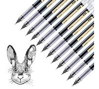 Surcotto, Penna gel nera a sfera da 0,5 mm, inchiostro liquido ad asciugatura rapida, punta extra fine, confezione da 12