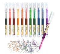Surcotto Penne Gel Colorate da 0.5 mm - Asciugatura Ultra Rapida, Impermeabile per Scrivere, Disegnare e Contornare - Multicolore, Confezione da 12