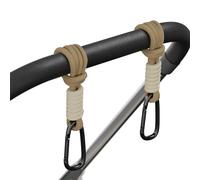 SURDOCA Ganci per Passeggino Porta Borse, Ganci Passeggino Universali, Gancio Passeggino per Borsa, Accessori per Passeggino Leggero Marrone 2pc