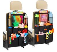SURDOCA Organizer Sedile Auto, Organizer Auto Bambini, 4th Gen【9 Pocket】Organizer Sedile Posteriore, Perfetta Vestibilità con10.5 tablet, Organizer Sedile, Anti-Graffio Organizzatore Sedile,Nero0pezzi