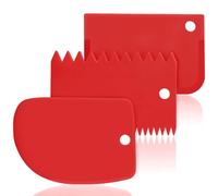 SURDOCA Spatola Pizza Tarocco per Impasti - 3 PCS Flessibile in Plastica PE Senza BPA Tagliapasta, Spigolo Vivo & Angoli Taglierino per Pane, Anti Scivolo Raschietto Taglia Impasto Pizza Pasta Fresca