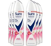 Sure Bright Bouquet - Deodorante anti-traspirante da donna con profumo di fragola, albicocca e vaniglia, per 48 ore di protezione da sudore e odori, 6 x 200 ml