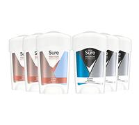 Sure Massima protezione pulito deodorante stick per coppie - confezione da 6 adesivi da 45 ml (3 x Sure massima protezione da uomo, 3 x Sure massima protezione da donna)