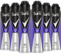 Sure Men Active Dry 48 h protezione antitraspirante deodorante, 250 ml, confezione da 6
