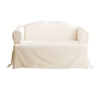 SureFit Duck Solido t-Cushion - Loveseat Slipcover - Lino, Cotone, Natural, Sofa