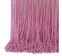 Sureio 144 collane rosa sfuse con perline da 7 mm, 7 mm, collana per feste per baby shower, rivelazione di genere, addio al nubilato, costume per la sensibilizzazione sul cancro al seno, accessori,