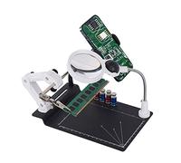 SUREKYA Supporto per saldatore con morsetto a LED per aiutare a fissare la lente d'ingrandimento, con clip a coccodrillo, strumento di riparazione per mani benefica