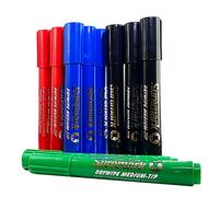 SureMark Pennarelli per lavagna bianca, 3 x neri, 3 x blu, 2 x rosso, 2 x verde, cancellabili a secco per ufficio, scuola, casa, confezione da 10 penne a punta a proiettile