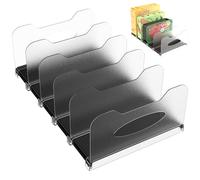 SURETIVIAN Organizer per frigorifero con divisori rimovibili, organizer regolabile per congelatore da 30,5 cm, con manici, contenitori visibili per alimenti surgelati, pasti e snack (nero)