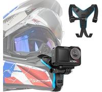 SUREWO - Supporto per casco da moto, per GoPro Hero 8/7/(2018)/6/5 Black, Session 4, Hero 3, DJI Osmo Action, AKASO/Campark/YI e altri