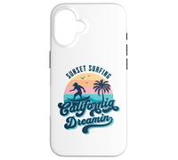 Surf al tramonto California Dreamin USA Surfer Custodia per iPhone 16