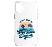 Surf al tramonto California Dreamin USA Surfer Custodia per iPhone 16 Plus