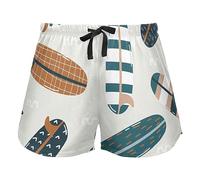 Surf Boards Summer Women's Lounge Shorts Pajama Bottoms Yoga Sports Elastic Waist Drawstring,M