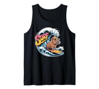 Surf Capybara Funny Beach Retro Summer Wave Canotta