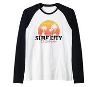 Surf City El Salvador Surf Vintage Surf Maglia con Maniche Raglan
