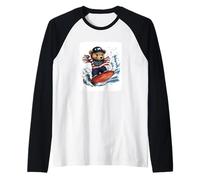 Surf con Teddy Bear e All-American Surfboard Maglia con Maniche Raglan
