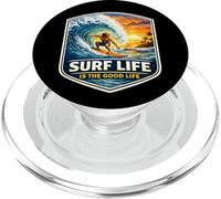 Surf Life Is The Good Life Surfer Citazione Surfing Ocean Waves PopSockets PopGrip per MagSafe
