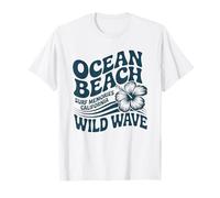 Surf Memories California Wild Ocean Beach Wave Retro Maglietta
