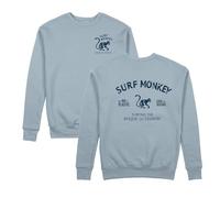 Surf Monkey Felpa organica con scollo rotondo Save The Oceans, Acqua, S