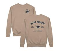 Surf Monkey Felpa organica con scollo rotondo Save The Oceans, Sabbia, M
