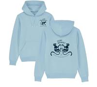 Surf Monkey Hoodie - Felpa ecologica con cappuccio da uomo/donna 2 tute - cotone biologico Gots, blu, L