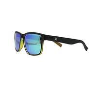 Surf Monkey Occhiali da Sole Uomo e Donna, Polarizzati, per Adulti, Nero/Verde, 14 cm frontali, 5 cm di altezza, 14 cm di aste