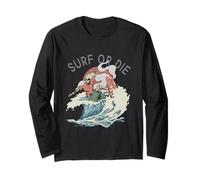 Surf or Die, Skull Retro Classic Surfing Maglia a Manica