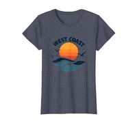 Surf retrò sulla Costa Occidentale sulla Spiaggia di Sunset Maglietta, Donna, Pervinca, XL