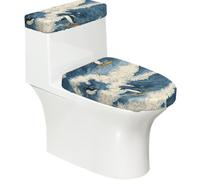 Surf Set di 2 copriwater con coperchio del serbatoio, elastico, per WC a forma di U e allungati, decorazione per il bagno, regalo di inaugurazione della casa
