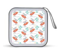 Surf Shark Print Funny CD Case Holder Organizer 40 Capacità DVD Collection Storage Bag Portafoglio per Auto Casa Viaggio