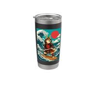 Surf Shiba Inu Samurai - Cane Giapponese Papà Cane Mamma Bicchiere termico in acciaio inox doppia parete