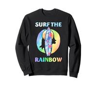 Surf Surf The Rainbow Acquerello Board Arte costiera Felpa