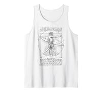 Surf Surfer Vintage Vitruviano Uomo Leonardo Da Vinci Surf Canotta