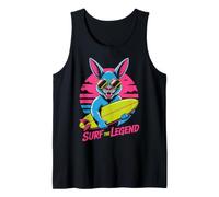 Surf The Legend, Design retrò a Forma di Coniglietto, Motivo: Neon Surf Canotta